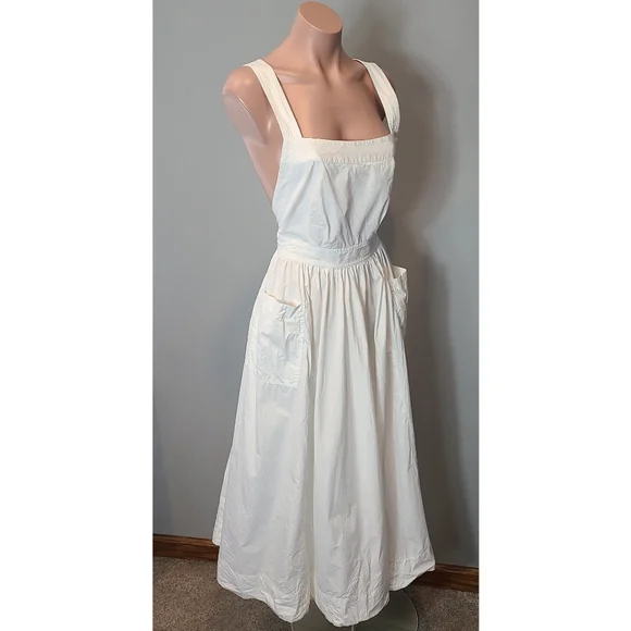 J.Crew Cotton poplin apron white dress convertible straps Size 6 Summer Preppy - Picture 4 of 10